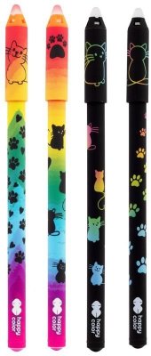 Długopis wymazywalny 0,5 mm niebieski Miaow!, Happy Color