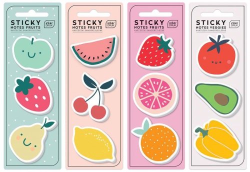 Karteczki samoprzylepne kształty Fruits, Interdruk