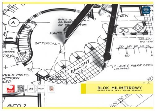 Blok milimetrowy A4 20 k. 80g, Interdruk