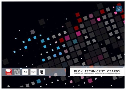 Blok techniczny czarny A4 10 k. 170g, Interdruk