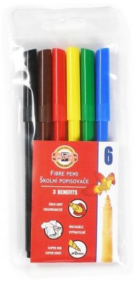Flamastry 6-kol. w etui foliowym, Koh-I-Noor