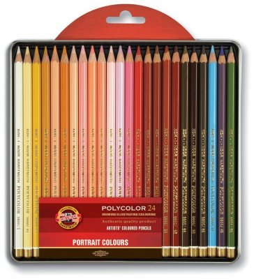 Kredki 24-kol. Polycolor &quot;Portret&quot; 3824 pud-metal, Koh-I-Noor