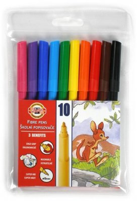 Flamastry 10-kol. w etui foliowym, Koh-I-Noor