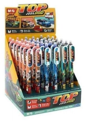 Długopis wymazywalny automatyczny Top Speed 0,5 mm  niebieski  36szt, M&G