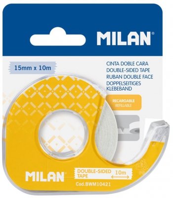 Taśma dwustronna 15mm x 10m z dyspenserem, Milan