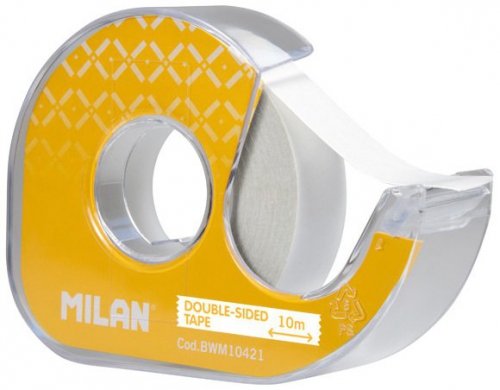 Taśma dwustronna 15mm x 10m z dyspenserem, Milan