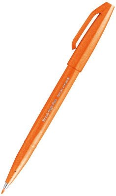 Pisak pędzelkowy do kaligrafii Brush Sign Pen F pomarańczowy SES15C-F, Pentel