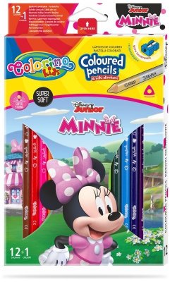 Kredki ołówkowe trójkątne 12+1-kol. Disney Kids Colorino Minnie, Patio
