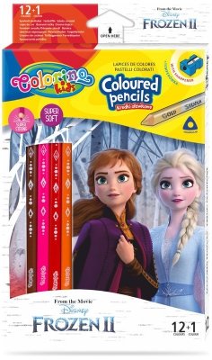 Kredki ołówkowe trójkątne 12+1-kol. Disney Kids Frozen Colorino, Patio