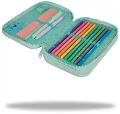 Piórnik podwójny z wyposażeniem Jumper 2 Pastel Powder Mint CoolPack, Patio