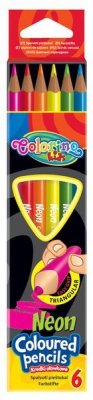 Kredki 6-kol. trójkątne neonowe Colorino Patio