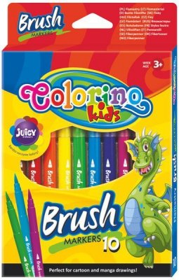 Flamastry 10-kol. pędzelkowe Colorino Kids, Patio