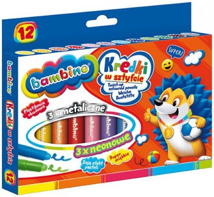 Kredki 12-kol. w sztyfcie Bambino Standard, St.Majewski