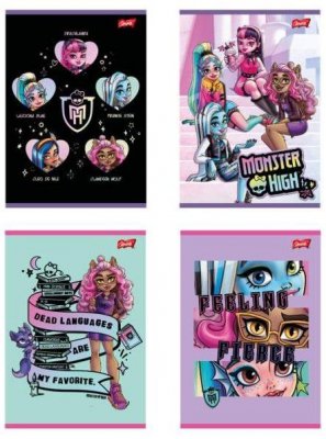 Zeszyt A5 32 k. linia dwukolorowa laminowany Monster High, Unipap