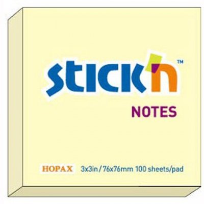 Notes samoprzylepny 76 x 76 mm żółt-past., Stick`n