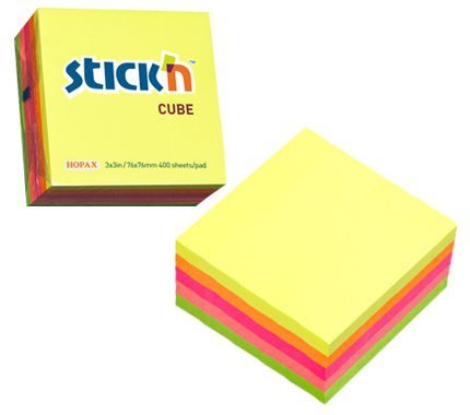 Notes samoprzylepny 75 x 75 mm 400k.mix neon, Stick`n