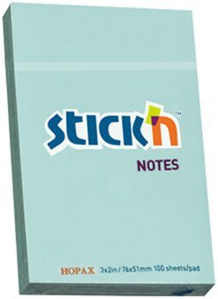 Notes samoprzylepny 76 x 51 mm niebieski pastelowy, Stick`n