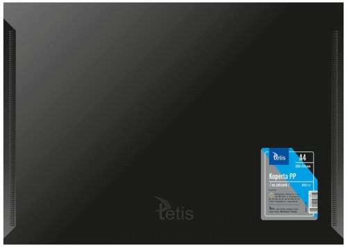 Koperta PP na zatrzask A4 czarna BT611-V, Tetis