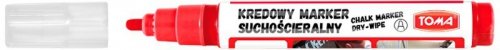 Marker kredowy suchościeralny 4,5mm czerwony, Toma
