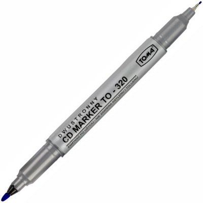 Marker do płyt CD 320 dwustronny niebieski, Toma
