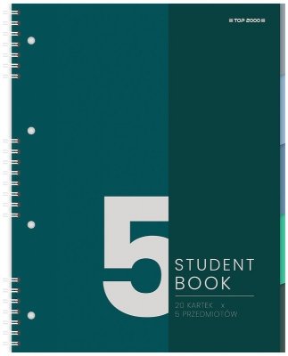 Kołonotes A4 100k 70g kratka Student Book 5P, Top-2000