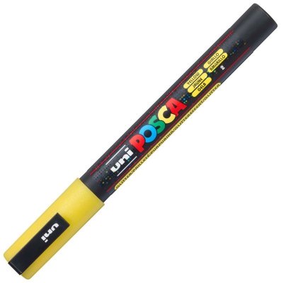 Marker pigmentowy Posca PC-3M żółty brokatowy, Uni