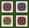 Wzór do haftu M2125 - mandala kwiatowa warianty kolorystyczne