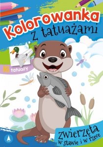 Kolorowanka z tatuażami. Zwierzęta w stawie i w rzece