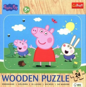 Puzzle drewniane 24 Poznaj uroczą Peppę