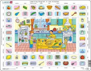 Układanka ramkowa maxi Learning English in the Kitchen 70 elementów