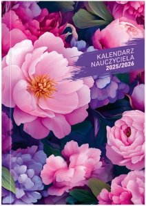 Kalendarz nauczyciela 25/26 B6T PCV  bezbarwny KWIATY