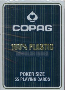 Karty do gry Copag 100% plastic Regular index niebieskie