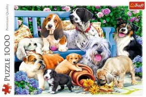 Puzzle Psy w ogrodzie 1000