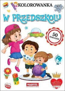 Kolorowanka z naklejkami. W przedszkolu