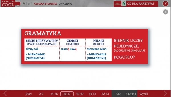 tabele z najważniejszymi zasadami gramatyki i składni