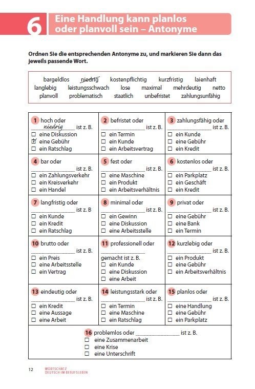 TESTE DEIN DEUTSCH. Wortschatz. Deutsch im Berufsleben 