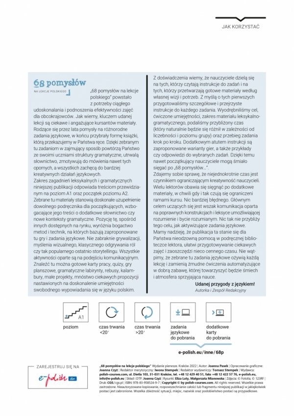 68 pomysłów na lekcje polskiego - wstęp
