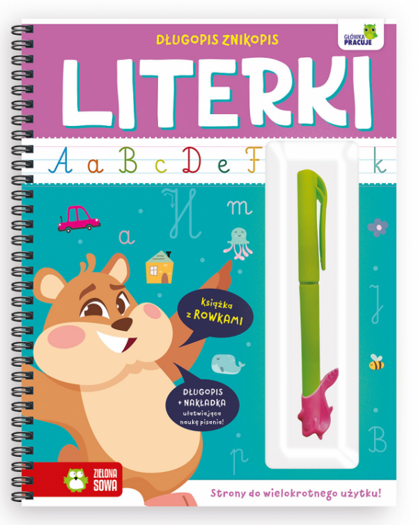 Literki. Długopis znikopis