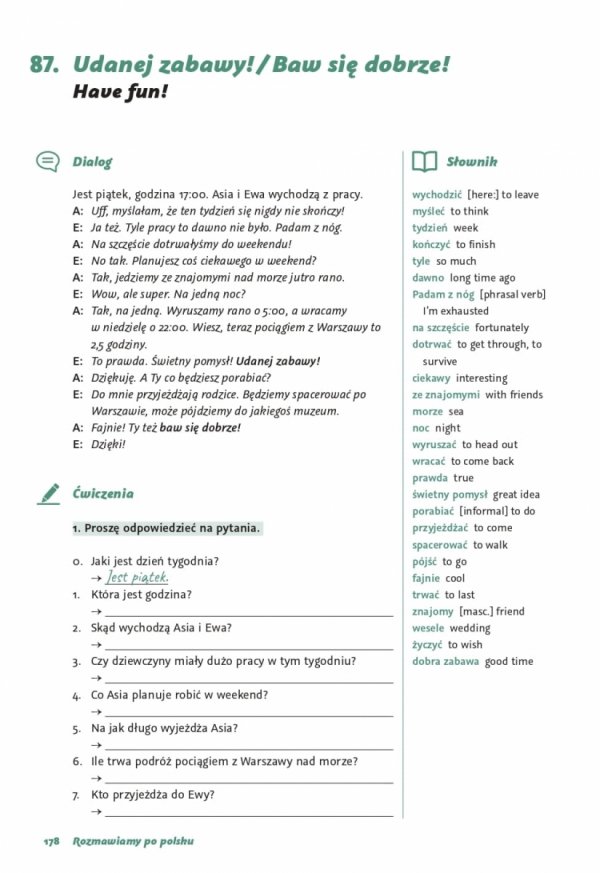Rozmawiamy po polsku. 100 dialogów z ćwiczeniami. Język polski dla obcokrajowców A1+/A2