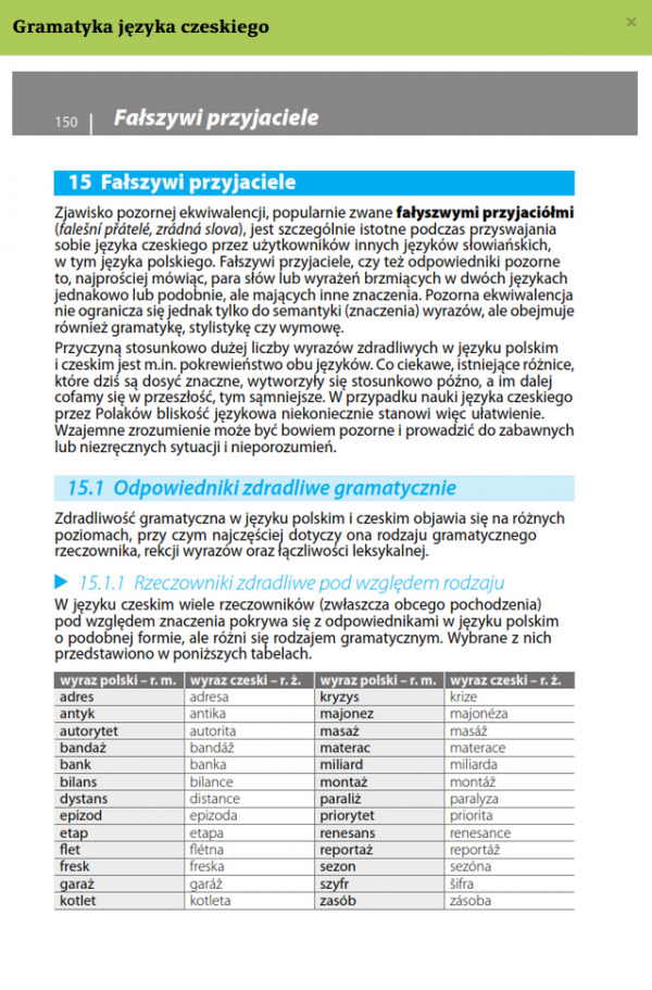 Gramatyka języka czeskiego z praktycznymi przykładami