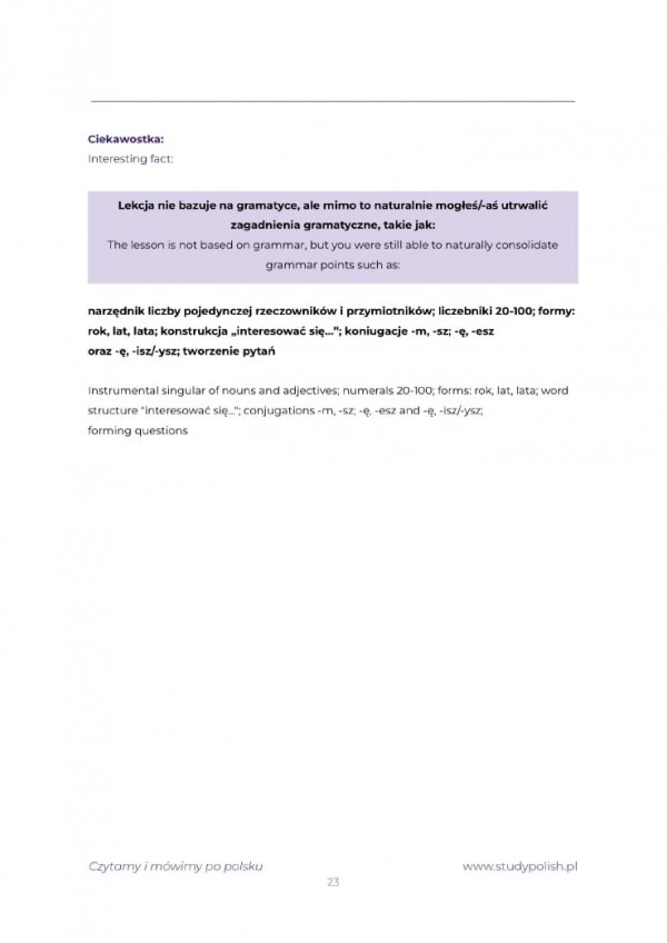 Czytamy i mówimy po polsku (teksty + ćwiczenia; A0/A1) E-BOOK PDF