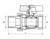 Zawór kulowy ze śrubunkiem z dławicą 1cal