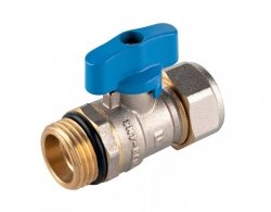  Zawór kulowy mini do rur wielowarstwowych PEX 16x2mm niebieski