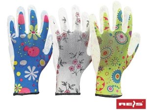 Rękawice ogrodowe damskie PU R-9 3 pary