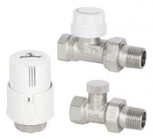 Zestaw termostatyczny modern Diamond DN15- F-P prosty