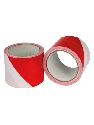 Taśma ostrzegawcza biało-czerwona 8cm x 100m