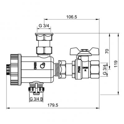 Filtr magnetyczny separator zanieczyszczeń DN20 3/4''