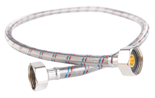 Ferro wąż w oplocie ze stali 3/4 L 30cm nakrętno-nakrętny