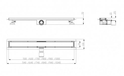 Odpływ liniowy Sleek 700mm