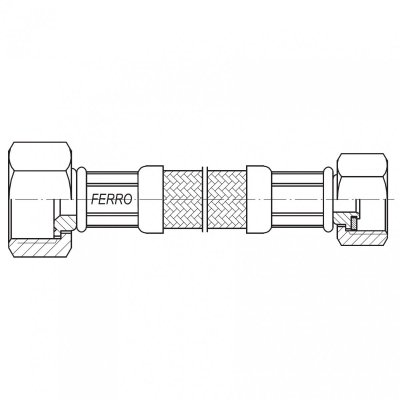 Ferro wąż w oplocie  1/2”×3/8” n-n 30cm